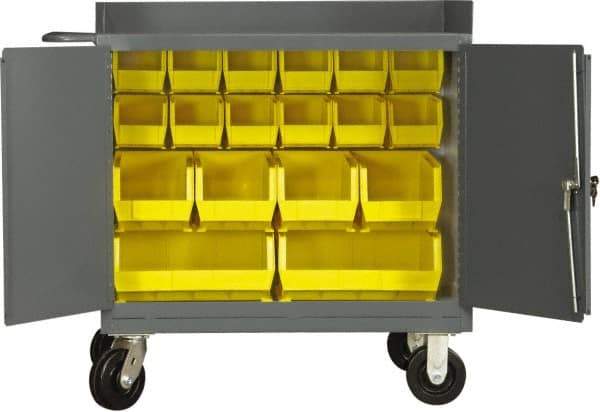 Durham - 2,000 Lb Capacity, 24" Wide x 36" Long x 40-1/2" High Mobile Cart - 2 Door, Steel, 2 Rigid/2 Swivel Casters - A1 Tooling