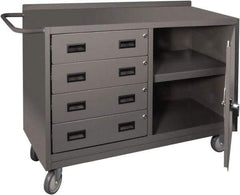 Durham - 1,200 Lb Capacity, 18" Wide x 48" Long x 30-3/4" High Mobile Cart - 1 Door, 4 Drawer, 1 Shelf, Steel, 2 Rigid/2 Swivel Casters - A1 Tooling