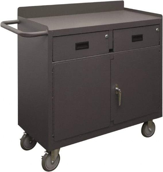 Durham - 1,200 Lb Capacity, 18" Wide x 36" Long x 32-7/32" High Mobile Cart - 2 Door, 2 Drawer, 1 Shelf, Steel, 2 Rigid/2 Swivel Casters - A1 Tooling