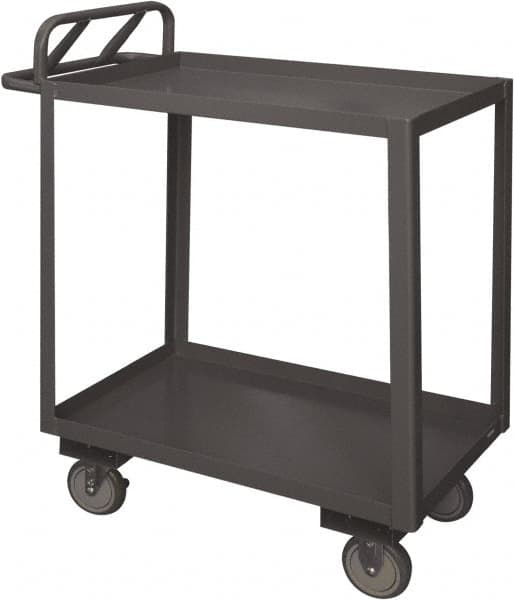 Durham - 1,200 Lb Capacity, 30" Wide x 48" Long x 38" High Service Cart - 2 Shelf, Steel, 2 Rigid/2 Swivel Casters - A1 Tooling