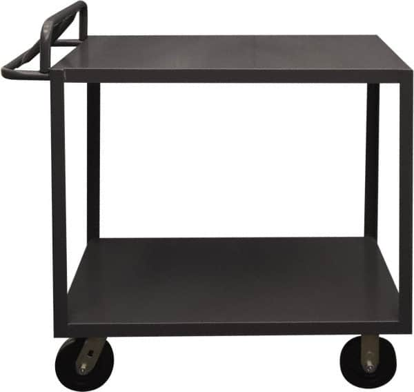 Durham - 3,600 Lb Capacity, 30" Wide x 48" Long x 39" High Service Cart - 2 Shelf, Steel, 2 Rigid/2 Swivel Casters - A1 Tooling