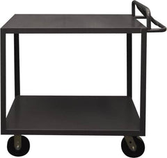 Durham - 3,600 Lb Capacity, 18" Wide x 36" Long x 37-5/8" High Service Cart - 2 Shelf, Steel, 2 Rigid/2 Swivel Casters - A1 Tooling