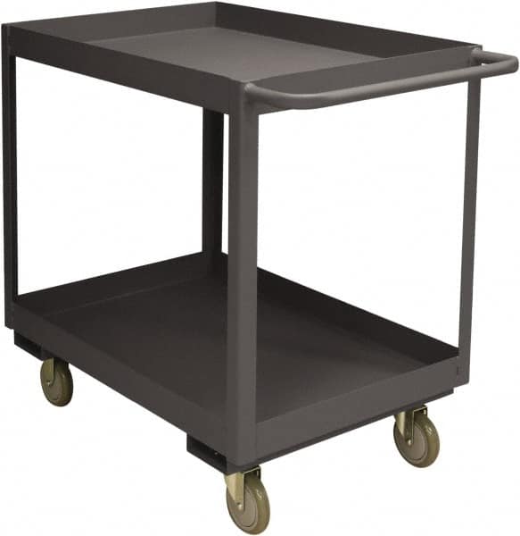 Durham - 3,600 Lb Capacity, 18" Wide x 30" Long x 38-1/2" High Service Cart - 2 Shelf, Steel, 2 Rigid/2 Swivel Casters - A1 Tooling