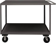 Durham - 3,000 Lb Capacity, 24" Wide x 36" Long x 39-1/16" High Service Cart - 2 Shelf, Steel, 2 Rigid/2 Swivel Casters - A1 Tooling