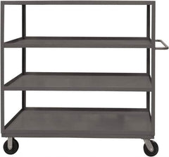 Durham - 1,200 Lb Capacity, 18" Wide x 30" Long x 55-5/8" High Service Cart - 4 Shelf, Steel, 2 Rigid/2 Swivel Casters - A1 Tooling