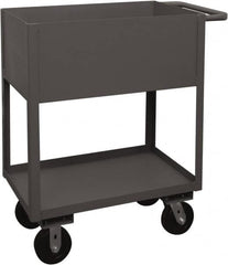 Durham - 3,600 Lb Capacity, 24" Wide x 36" Long x 39-1/16" High Service Cart - 2 Shelf, Steel, 2 Rigid/2 Swivel Casters - A1 Tooling