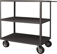 Durham - 1,200 Lb Capacity, 36" Wide x 72" Long x 50" High Instrument Cart - 3 Shelf, Steel, 2 Rigid/2 Swivel Casters - A1 Tooling