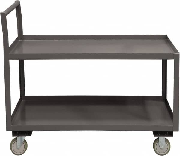 Durham - 1,200 Lb Capacity, 24-1/4" Wide x 51" Long x 37-1/2" High Service Cart - 2 Shelf, Steel, 2 Rigid/2 Swivel Casters - A1 Tooling