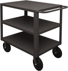 Durham - 5,000 Lb Capacity, 24" Wide x 48" Long x 40-1/4" High Heavy Duty Service Cart - 3 Shelf, Steel, 2 Rigid/2 Swivel Casters - A1 Tooling