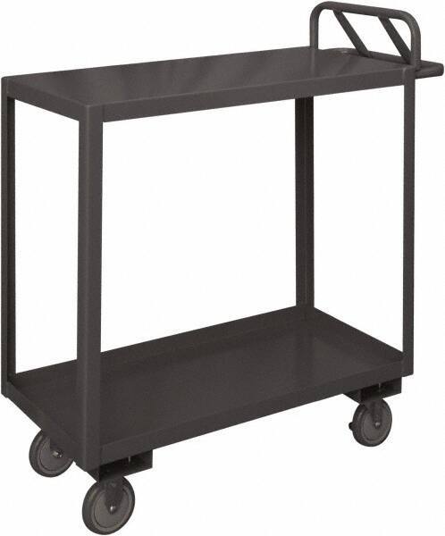 Durham - 1,200 Lb Capacity, 18" Wide x 36" Long x 37-5/8" High Service Cart - 2 Shelf, Steel, 2 Rigid/2 Swivel Casters - A1 Tooling