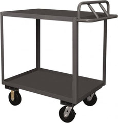 Durham - 3,600 Lb Capacity, 30" Wide x 48" Long x 39" High Service Cart - 2 Shelf, Steel, 2 Rigid/2 Swivel Casters - A1 Tooling