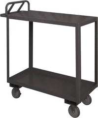 Durham - 1,200 Lb Capacity, 30" Wide x 48" Long x 38" High Service Cart - 2 Shelf, Steel, 2 Rigid/2 Swivel Casters - A1 Tooling