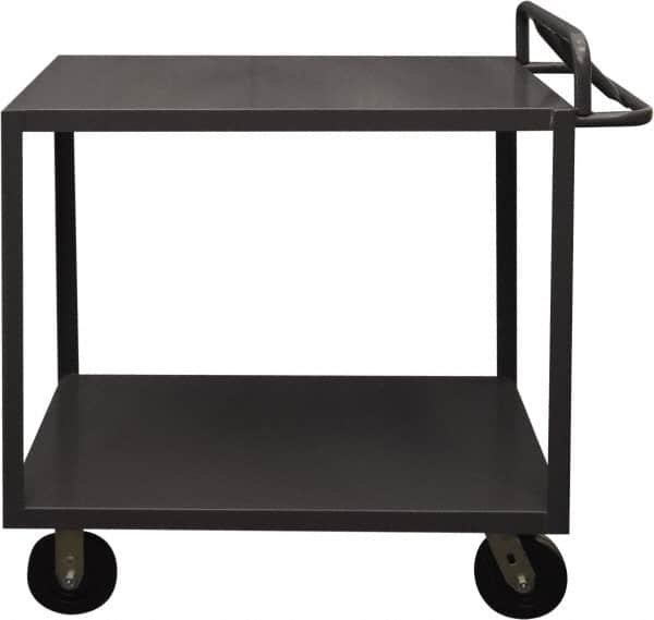 Durham - 3,600 Lb Capacity, 30" Wide x 60" Long x 30" High Service Cart - 2 Shelf, Steel, 2 Rigid/2 Swivel Casters - A1 Tooling