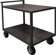 Durham - 1,500 Lb Capacity, 24" Wide x 48" Long x 39-7/16" High Service Cart - 2 Shelf, Steel, 2 Rigid/2 Swivel Casters - A1 Tooling