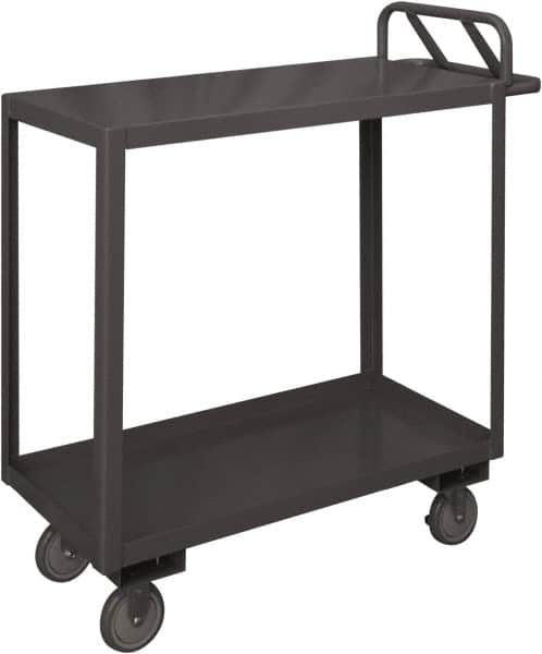 Durham - 1,200 Lb Capacity, 30" Wide x 60" Long x 29" High Service Cart - 2 Shelf, Steel, 2 Rigid/2 Swivel Casters - A1 Tooling