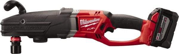 Milwaukee Tool - 18 Volt 7/16" Chuck Right Angle Handle Cordless Drill - 0-350; 0-950 RPM, Reversible, 2 Lithium-Ion Batteries Included - A1 Tooling