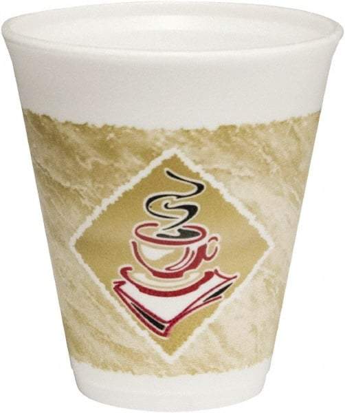 DART - Caf\xE9 G Foam Hot/Cold Cups, 12 oz - Brown,Red & White - A1 Tooling