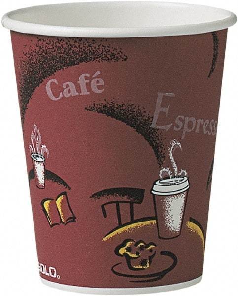 Solo - Bistro Design Hot Drink Cups, Paper, 10 oz, 300/Carton - Maroon - A1 Tooling