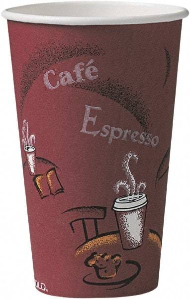 Solo - Bistro Design Hot Drink Cups, Paper, 16 oz, 300/Carton - Maroon - A1 Tooling