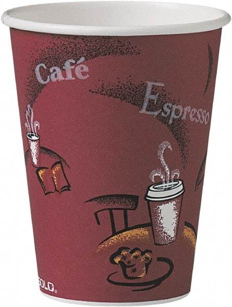 Solo - Bistro Design Hot Drink Cups, Paper, 12 oz, 300/Carton - Maroon - A1 Tooling