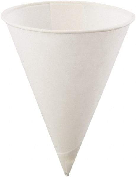 Konie - Poly-Bag Rolled-Rim Paper Cone Cups, 4 oz, 5000/Carton - White - A1 Tooling