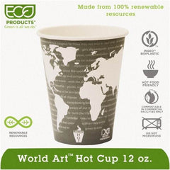 ECO PRODUCTS - World Art Renewable Compostable Hot Cups, 12 oz, 50/PK, 20 PK/CT - World Art Design - A1 Tooling