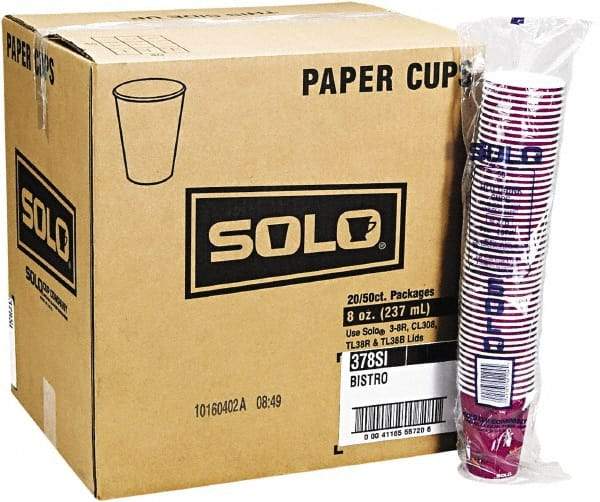 Solo - Bistro Design Hot Drink Cups, Paper, 10 oz, 1000/Carton - Maroon - A1 Tooling