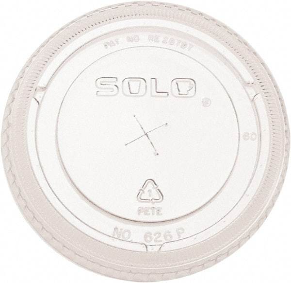 Solo - PETE Flat Straw-Slot Cold Cup Lids, Fits 16-24 oz, 100/Pack, 10 Packs/Carton - Clear - A1 Tooling