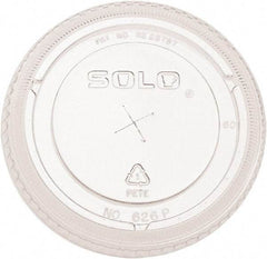 Solo - PETE Flat Straw-Slot Cold Cup Lids, Fits 16-24 oz, 100/Pack, 10 Packs/Carton - Clear - A1 Tooling