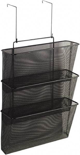 FELLOWES - 12-5/8" Wide x 8-1/4" Deep x 23-1/4" High, 3 Compartments, Wire Mesh Wall File - Black, 10" Compartment Width x 2-1/2" Compartment Depth x 12" Compartment Height - A1 Tooling