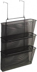 FELLOWES - 12-5/8" Wide x 8-1/4" Deep x 23-1/4" High, 3 Compartments, Wire Mesh Wall File - Black, 10" Compartment Width x 2-1/2" Compartment Depth x 12" Compartment Height - A1 Tooling