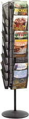 Safco - 15" Wide x 16-1/2" Deep x 66" High, 30 Compartments, Steel Rotary Literature Rack - Black, 9-1/2" Compartment Width x 5" Compartment Depth x 10" Compartment Height - A1 Tooling