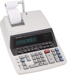 Sharp - Fluorescent Printing Calculator - 17mm Display Size, Light Gray, AC Powered, 12-1/2" Long x 8-3/4" Wide - A1 Tooling