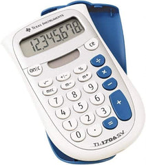 Texas Instruments - LCD Handheld Calculator - 3 x 5 Display Size, White & Blue, Battery & Solar Powered, 1" Long x 4.6" Wide - A1 Tooling