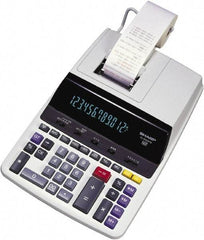 Sharp - Fluorescent Printing Calculator - 17mm Display Size, Light Gray, AC Powered, 16.1" Long x 10" Wide - A1 Tooling