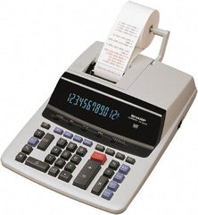 Sharp - Fluorescent Printing Calculator - 9-7/8 x 13-5/8 Display Size, Light Gray, AC Powered, 4-1/2" Long x 10-5/8" Wide - A1 Tooling