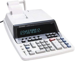 Sharp - Fluorescent Printing Calculator - 17mm Display Size, White, AC Powered, 12-1/2" Long x 9.63" Wide - A1 Tooling