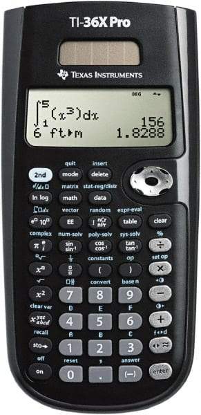 Texas Instruments - LCD Scientific Calculator - 3-3/8 x 7-1/4 Display Size, Black, Battery & Solar Powered, 9.7" Long x 6-1/2" Wide - A1 Tooling