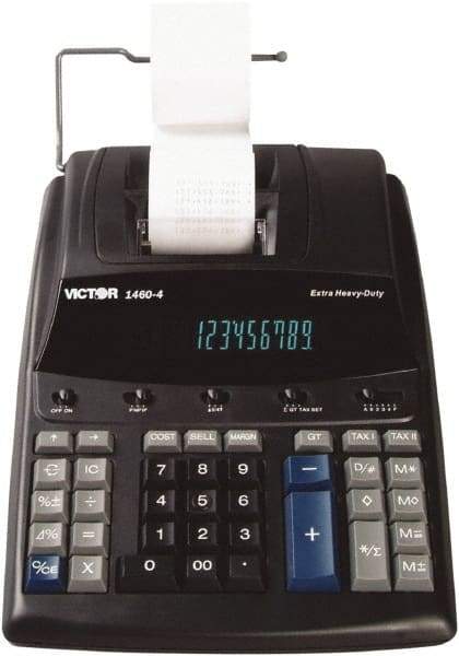 Victor - Fluorescent Printing Calculator - 8-1/2 x 12-1/4 Display Size, Black, AC Powered, 15.6" Long x 10-1/2" Wide - A1 Tooling