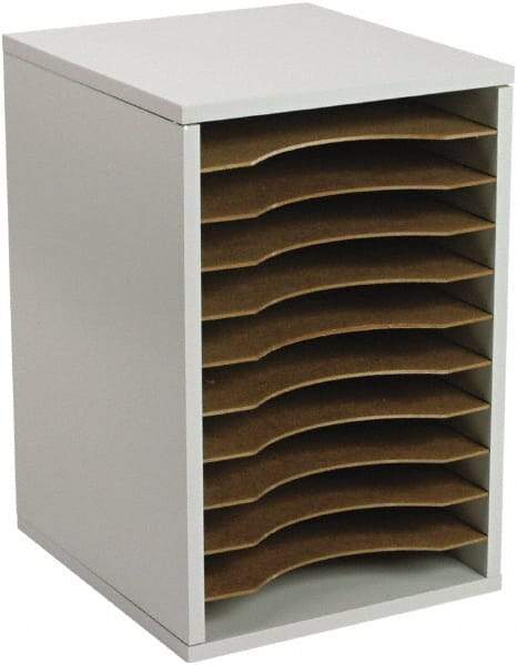 Safco - Gray Vertical Desktop Sorter - Fiberboard, Hardboard, Laminated Compressed Wood - A1 Tooling