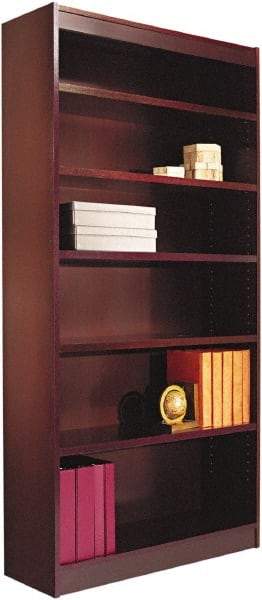 ALERA - 6 Shelf, 72" High x 35-5/8" Wide Bookcase - 11-1/2" Deep, Wood Veneer, Mahogany - A1 Tooling