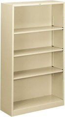 Hon - 4 Shelf, 59" High x 34-1/2" Wide Bookcase - 12-5/8" Deep, Steel, Putty - A1 Tooling