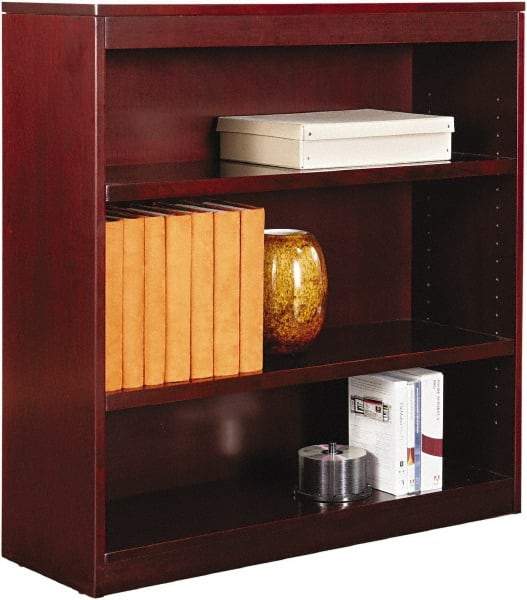 ALERA - 3 Shelf, 36" High x 35-5/8" Wide Bookcase - 11-3/4" Deep, Wood Veneer, Mahogany - A1 Tooling