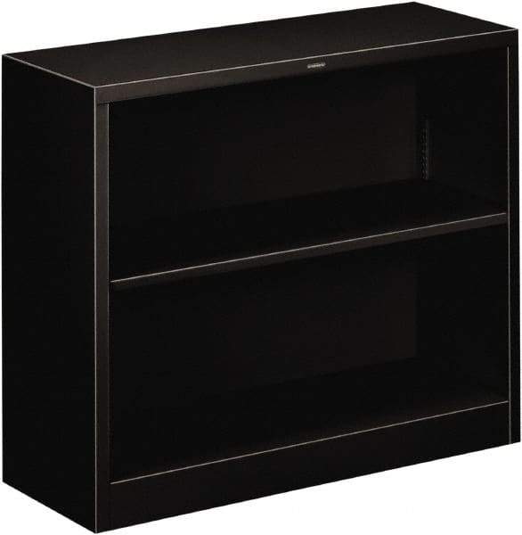 Hon - 2 Shelf, 29" High x 34-1/2" Wide Bookcase - 12-5/8" Deep, Steel, Black - A1 Tooling