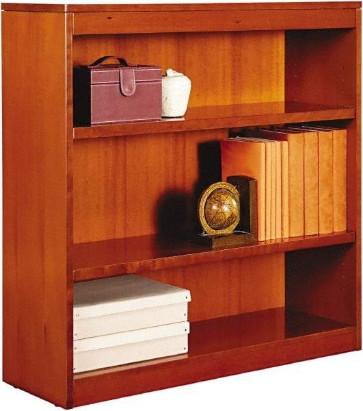 ALERA - 3 Shelf, 36" High x 35-5/8" Wide Bookcase - 13-1/8" Deep, Wood Veneer, Medium Cherry - A1 Tooling