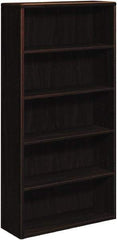 Hon - 5 Shelf, 71" High x 36" Wide Bookcase - 12-5/8" Deep, Laminate, Mahogany - A1 Tooling