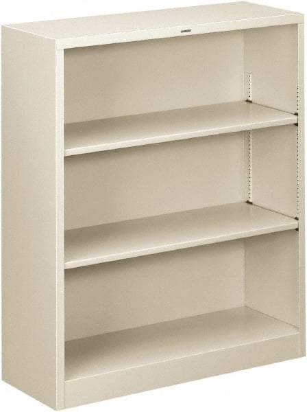 Hon - 3 Shelf, 41" High x 34-1/2" Wide Bookcase - 11-5/8" Deep, Steel, Light Gray - A1 Tooling