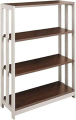 Linea Italia - 3 Shelf, 43-1/4" High x 31-1/2" Wide Bookcase - 11-1/2" Deep, Woodgrain Laminate, Mocha - A1 Tooling