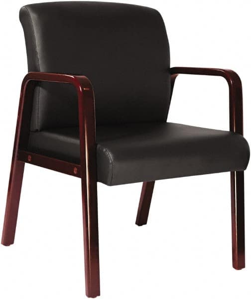 ALERA - Black Soft Leather Guest Chair - 24" Wide x 33-1/4" High - A1 Tooling