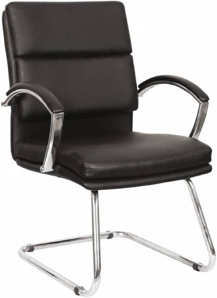 ALERA - Black Leather Guest Chair - 23-1/2" Wide x 37" High - A1 Tooling